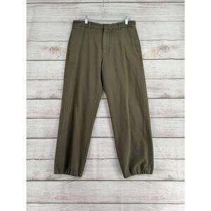 Madewell Cotton-Wool Blend Trousers Mens 32x31 Olive Green Tailored Leg
